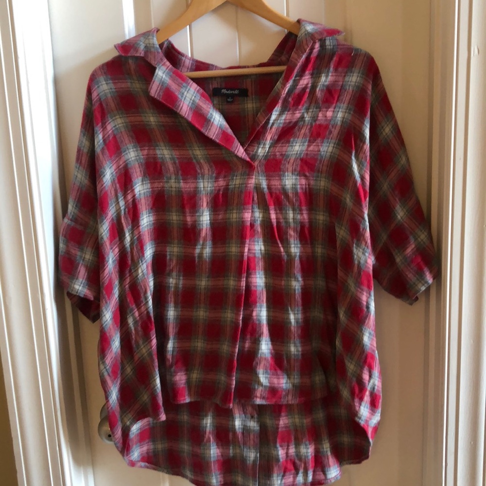 Madewell Red Plaid Blouse